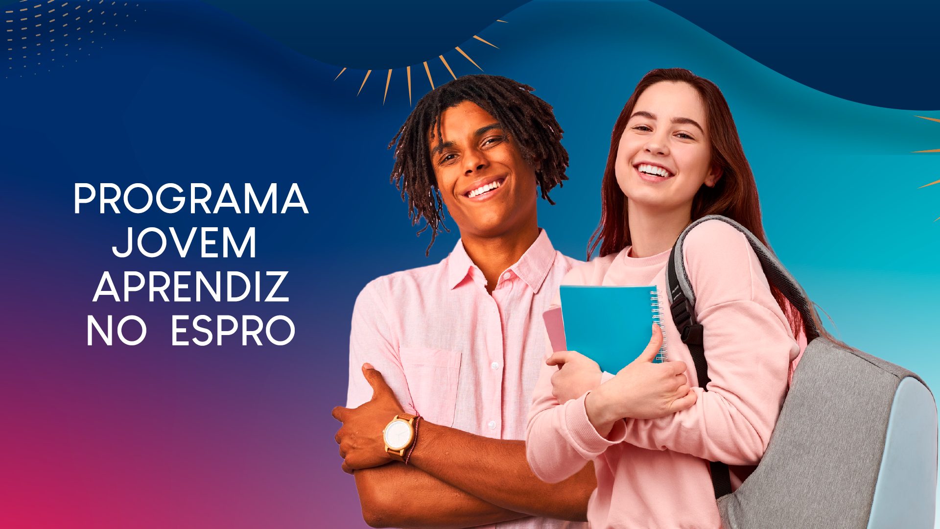 DOIS JOVENS ESTUDANTES SORRINDO